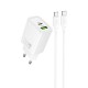 МЗП Hoco N63 Gentle PD30W+QC3.0 (1USB-A/1C) + кабель Type-C to Type-C White
