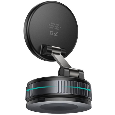 Автотримач Hoco H86 Dragon manual suction cup magnetic (universal) Black / Metal gray