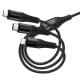 Дата кабель Hoco X123 Victory 3in1 Type-C to Lightning/Type-C/MicroUSB 3A (1m) Black