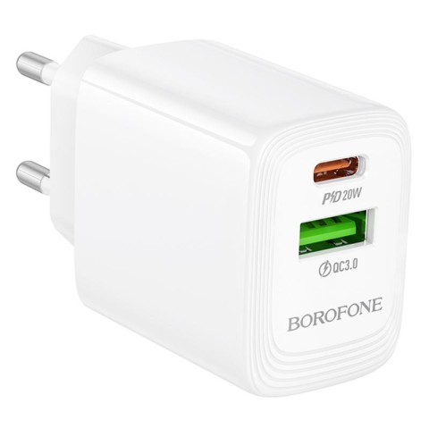 МЗП Borofone BN27 Fuente PD20W+QC3.0 (1USB-A/1C) White
