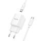 МЗП Hoco C146A Charm PD20W (1USB-C) + кабель Type-C to Type-C White