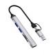 Перехідник HUB WIWU Wi-HB003 ZOLO 5 in 1 (USB-C/USB-A to 2xUSB2.0+1xUSB3.0+SD/TF) Grey
