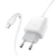 МЗП Hoco C72Q Glorious QC3.0 18W (1USB-A) + кабель USB to MicroUSB Білий