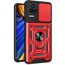 Ударостійкий чохол Camshield Serge Ring для Xiaomi Poco F4 Червоний