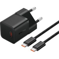 МЗП Baseus GaN5 Fast Charger (mini) PD20W (1USB-C) + кабель Type-C to Type-C (P10110900113) Cluster Black
