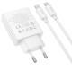 МЗП Hoco C142A Direct PD20W+QC3.0 (1USB-A/1C) + кабель Type-C to Type-C White