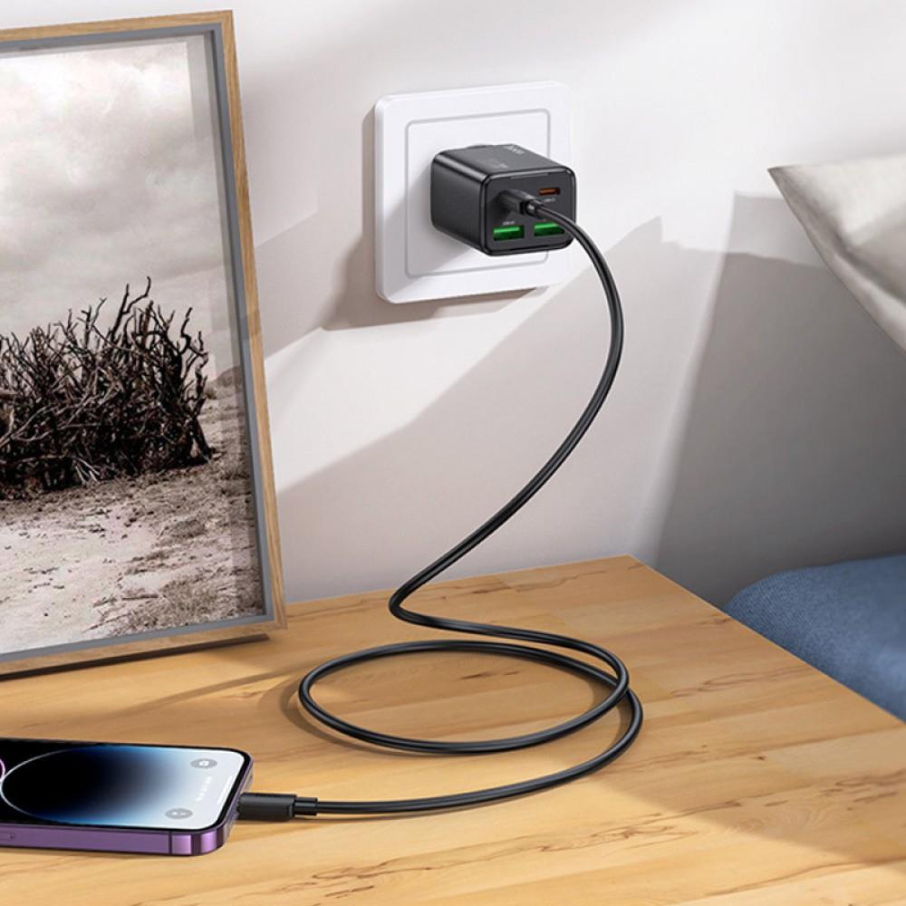 МЗП Hoco N55 Fundador PD20W four-port (2USB-A/2C) + Type-C to Lightning Black