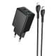 МЗП Hoco N71 Nuevo PD30W+QC3.0 (1USB-A/1C) + кабель Type-C to Lightning Black