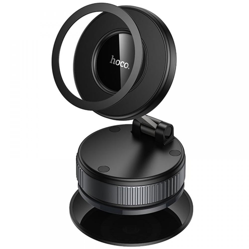 Автотримач Hoco H86 Dragon manual suction cup magnetic (universal) Black / Metal gray