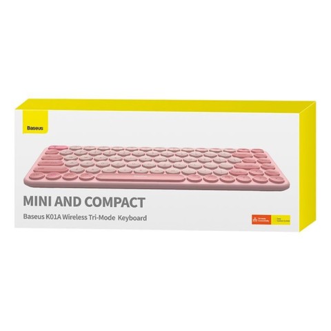 Бездротова клавіатура Baseus K01A Wireless Tri-Mode Keyboard (English Version) (B00955503) Baby Pink