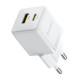 МЗП Baseus Palm Fast Charger 30W (1USB-A/1C) + кабель Type-C to Type-C (P1011160A) Moon White