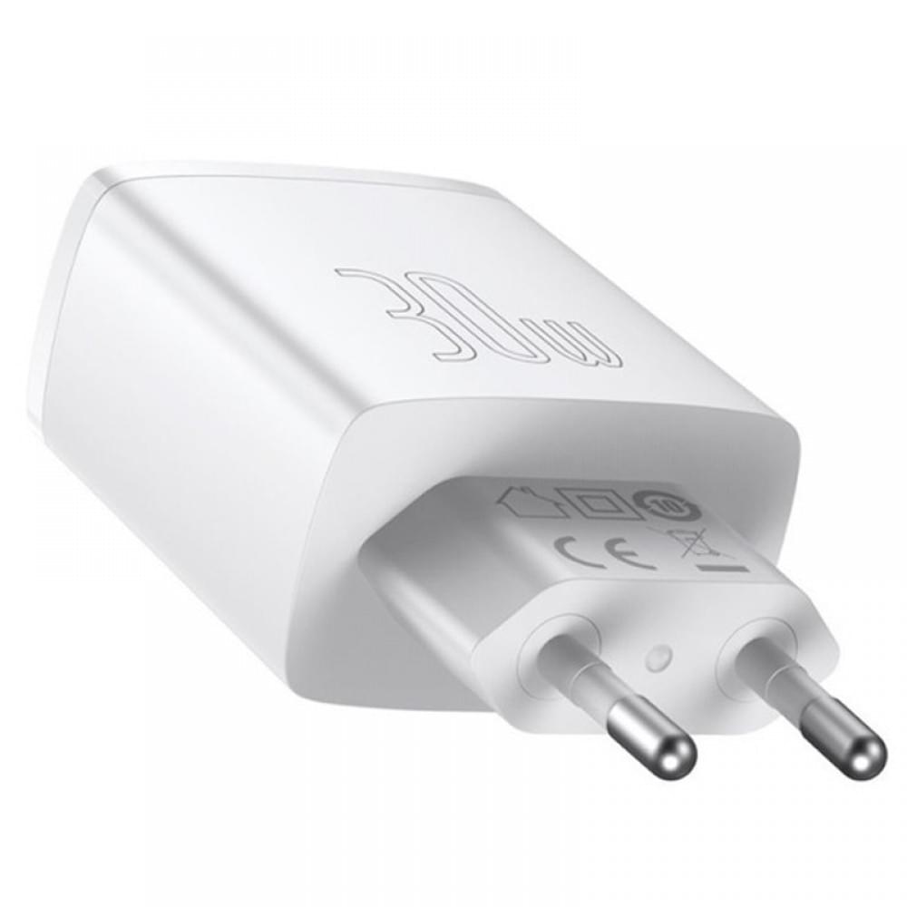 МЗП Baseus Compact Quick Charger 30W QC+PD (2USB-A/1C) (CCXJ-E) Білий