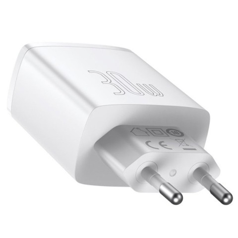 МЗП Baseus Compact Quick Charger 30W QC+PD (2USB-A/1C) (CCXJ-E) Білий