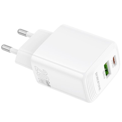 МЗП Borofone BN27 Fuente PD20W+QC3.0 (1USB-A/1C) White