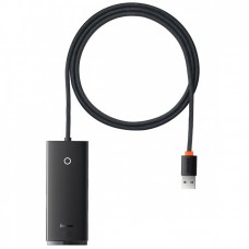 Перехідник HUB Baseus Lite Series 4in1 (USB-A to 4xUSB 3.0) 1m (WKQX03) Black