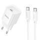 МЗП Hoco C146A Charm PD20W (1USB-C) + кабель Type-C to Type-C White