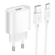 МЗП Hoco C109A Fighter 10.5W (1USB-A) + кабель USB to Type-C White