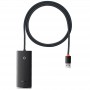 Перехідник HUB Baseus Lite Series 4-Port USB-A HUB Adapter (USB-A to USB 3.0*4) 25cm (WKQX) Чорний