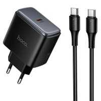 МЗП Hoco C159A Upgrade PD65W (1USB-C) + кабель Type-C to Type-C Black