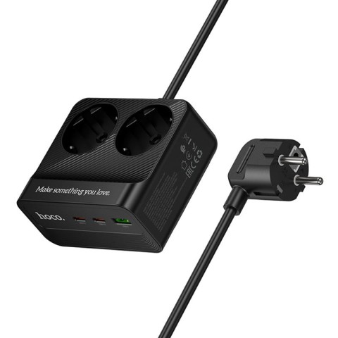 Подовжувач Hoco AC27 Descanso (PD30W/2C/1A/2xSocket) (2m) Black