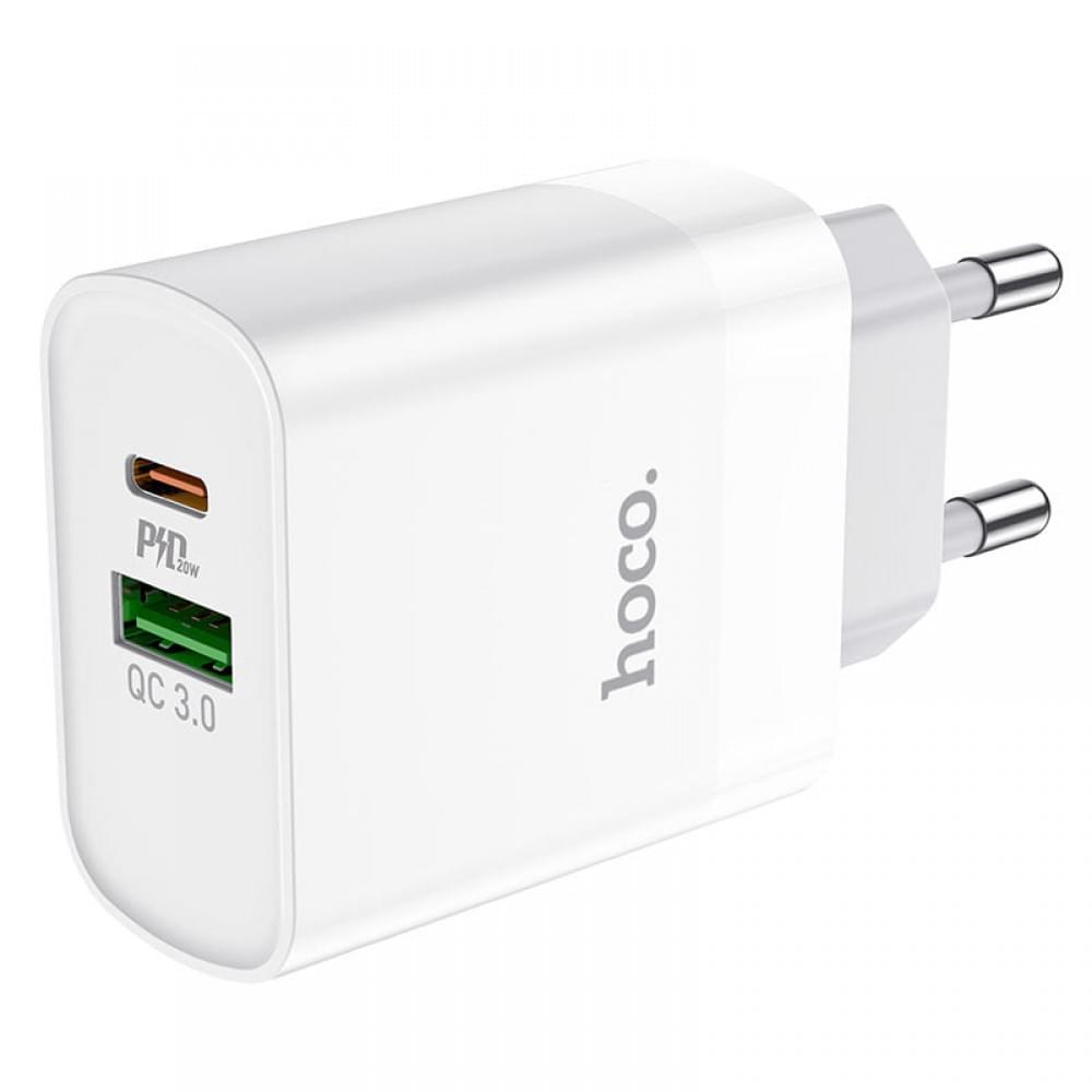 МЗП Hoco C80A Plus Rapido PD20W+QC3.0 (1USB-A/1C) White