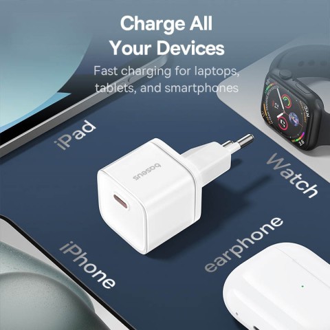 МЗП Baseus GaN5S OS 20W (1USB-C) (P10162503) Moon White