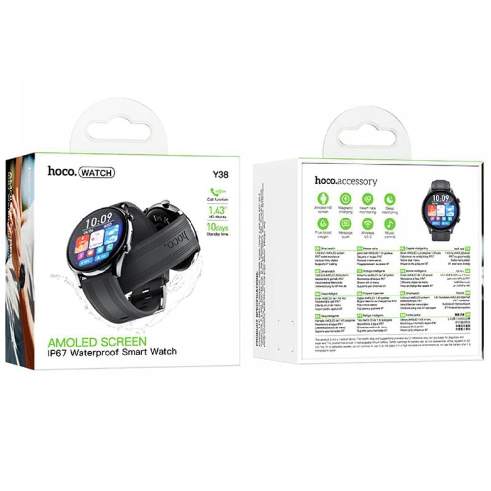 Смарт-годинник Hoco Smart Watch Y38 Smart sports watch (call version) Black