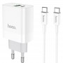 МЗП HOCO C80A Rapido PD20W+QC3.0 Type-C + USB + Type-C to Type-C cable Білий