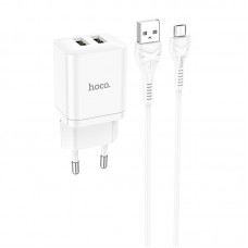 СЗУ Hoco N25 Maker (2USB-A) + USB to MicroUSB