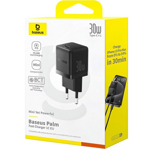 МЗП Baseus Palm Fast Charger 30W (1USB-C) (P10111605113-00) Cluster Black