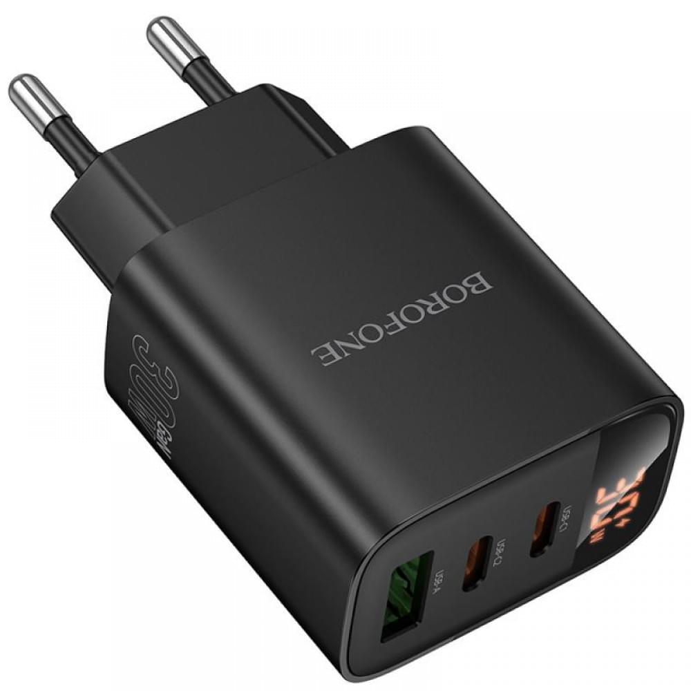 МЗП Borofone BA98A Ilustre with digital display PD30W (1USB-A/2C) Black