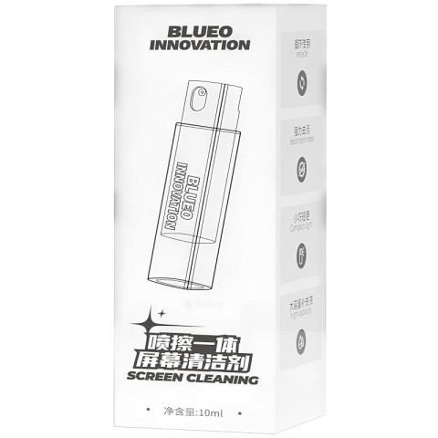 Blueo Спрей для очищення екрану (флакон 10 мл + мікрофібра) Сірий