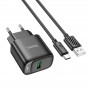 МЗП Hoco C140A Smart QC3.0 (1USB/3A) + Type-C Black