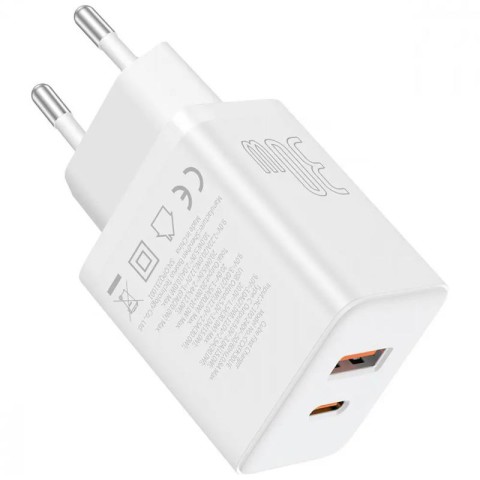 МЗП Baseus Cube Pro Fast Charger PD30W (1USB-A/1C) (P10111404) Moon White
