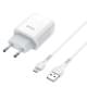 МЗП Hoco C73A Glorious 2.4A (2USB-A) + кабель USB to MicroUSB Білий