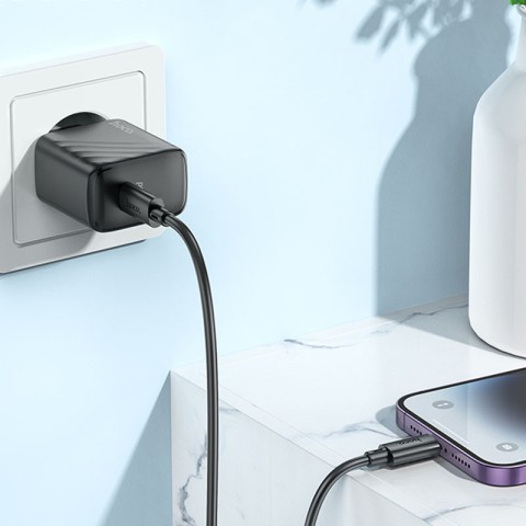 МЗП Hoco CS22A Value PD30W (1USB-C) + кабель Type-C to Lightning Black