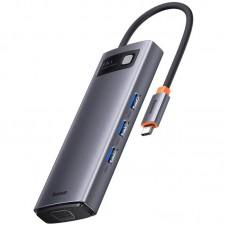 Перехідник HUB Baseus Metal Gleam Series 6-in-1 Multifunctional Type-C (CAHUB-CW) Gray