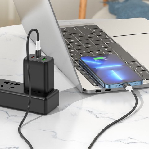 Дата кабель Borofone BX84 Rise Type-C to Lightning 20W (1m) Black