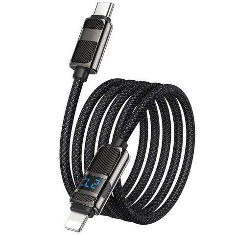 Дата кабель Hoco U137 Line with display Type-C to Lightning 27W (1.2m) Black
