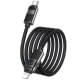 Дата кабель Hoco U137 Line with display Type-C to Lightning 27W (1.2m) Black