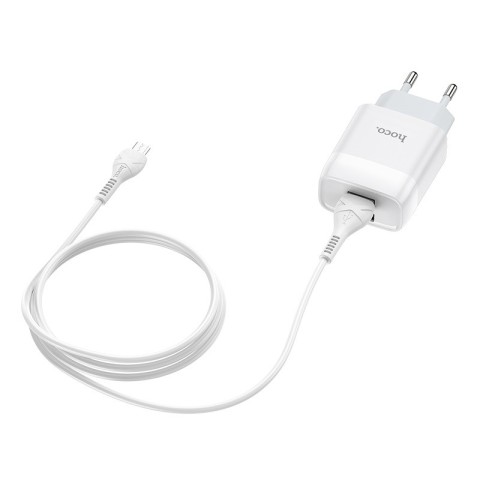 МЗП Hoco C73A Glorious 2.4A (2USB-A) + кабель USB to MicroUSB Білий