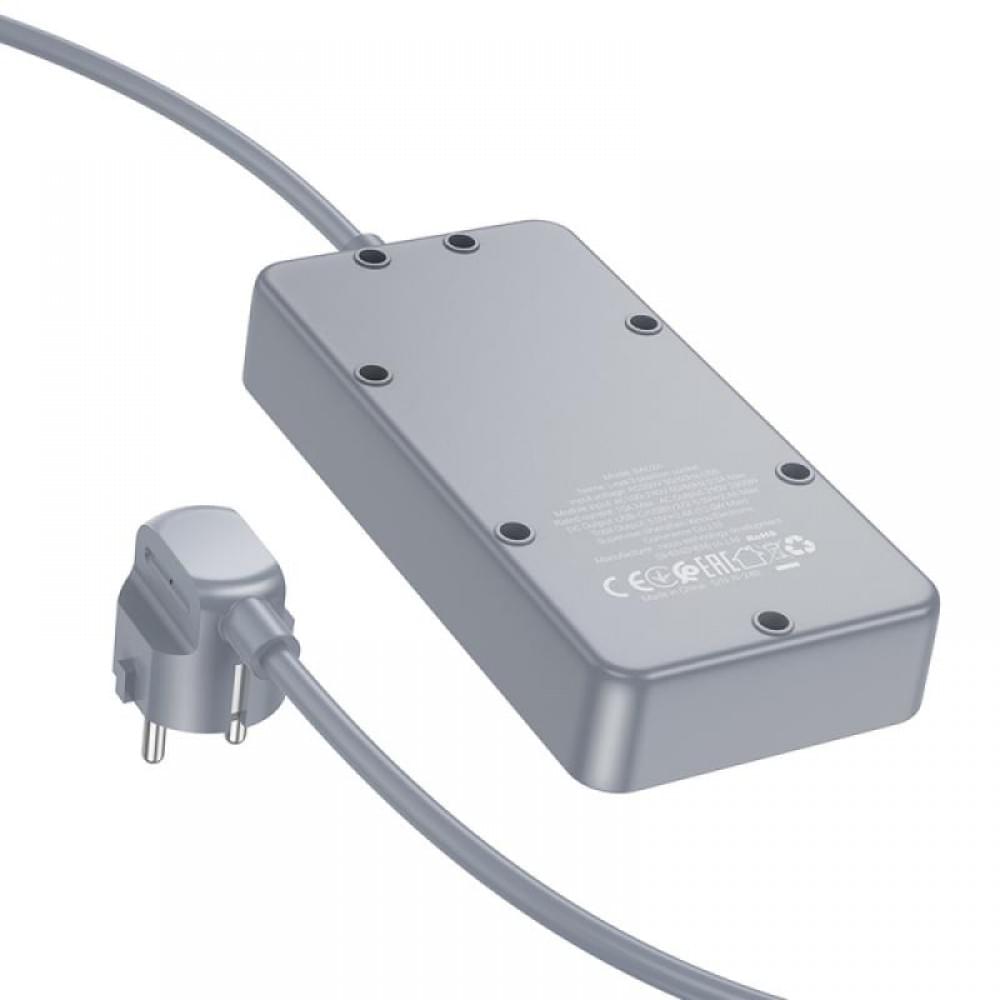 Подовжувач Borofone BAC2A (3USB-A/1C/3xSocket) (1.5m) Black