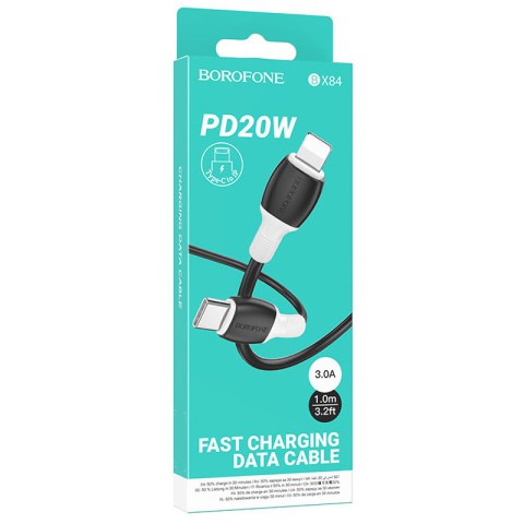 Дата кабель Borofone BX84 Rise Type-C to Lightning 20W (1m) Black