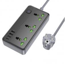 Подовжувач Borofone BAC2A (3USB-A/1C/3xSocket) (1.5m) Black