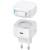 МЗП Usams US-CC209 GaN With Lightning Magnetic Retractable Cable Module XMF Ser. 35W (2USB-C) White