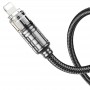Дата кабель Hoco U122 Lantern Transparent Discovery Edition Type-C to Lightning Black