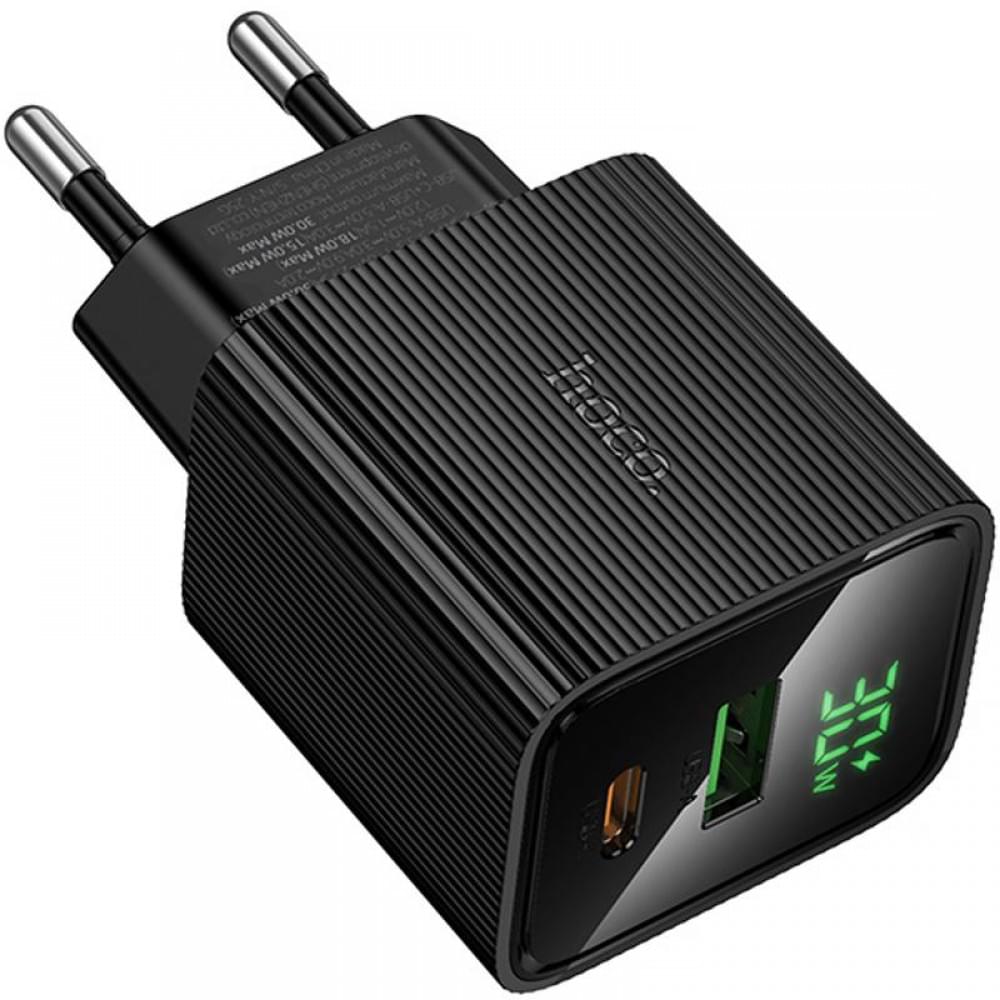 МЗП Hoco CS84A Excellent with digital display PD30W+QC3.0 (1USB-A/1C) Black