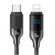 Дата кабель Usams US-SJ741 Digital Display HX Ser. Type-C to Lightning 30W (1.2m) Tarnish