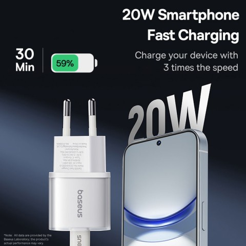 МЗП Baseus GaN5S OS 20W (1USB-C) (P10162503) Moon White