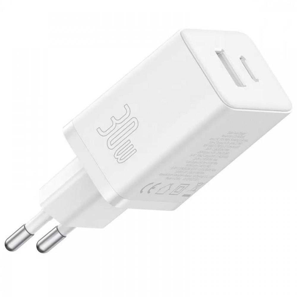 МЗП Baseus Cube Pro Fast Charger PD30W (1USB-A/1C) (P10111404) Moon White
